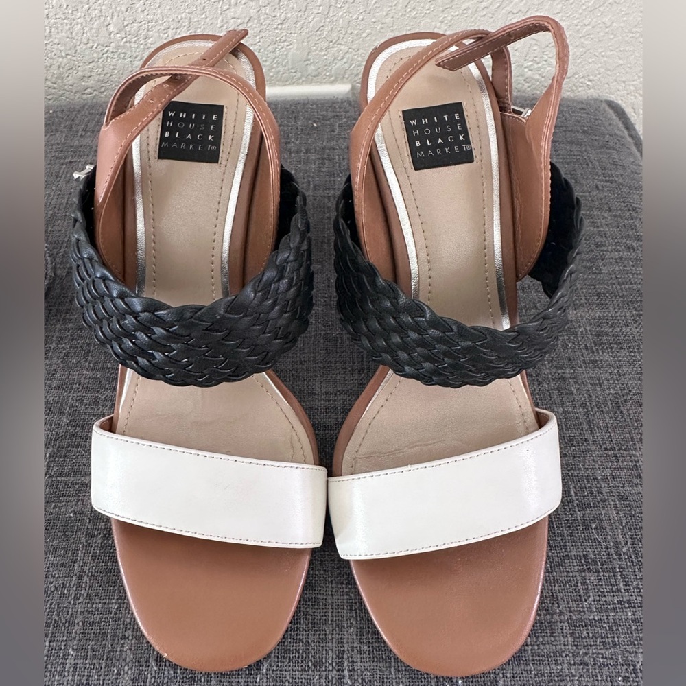 White House Black Market colorblock woven sandal